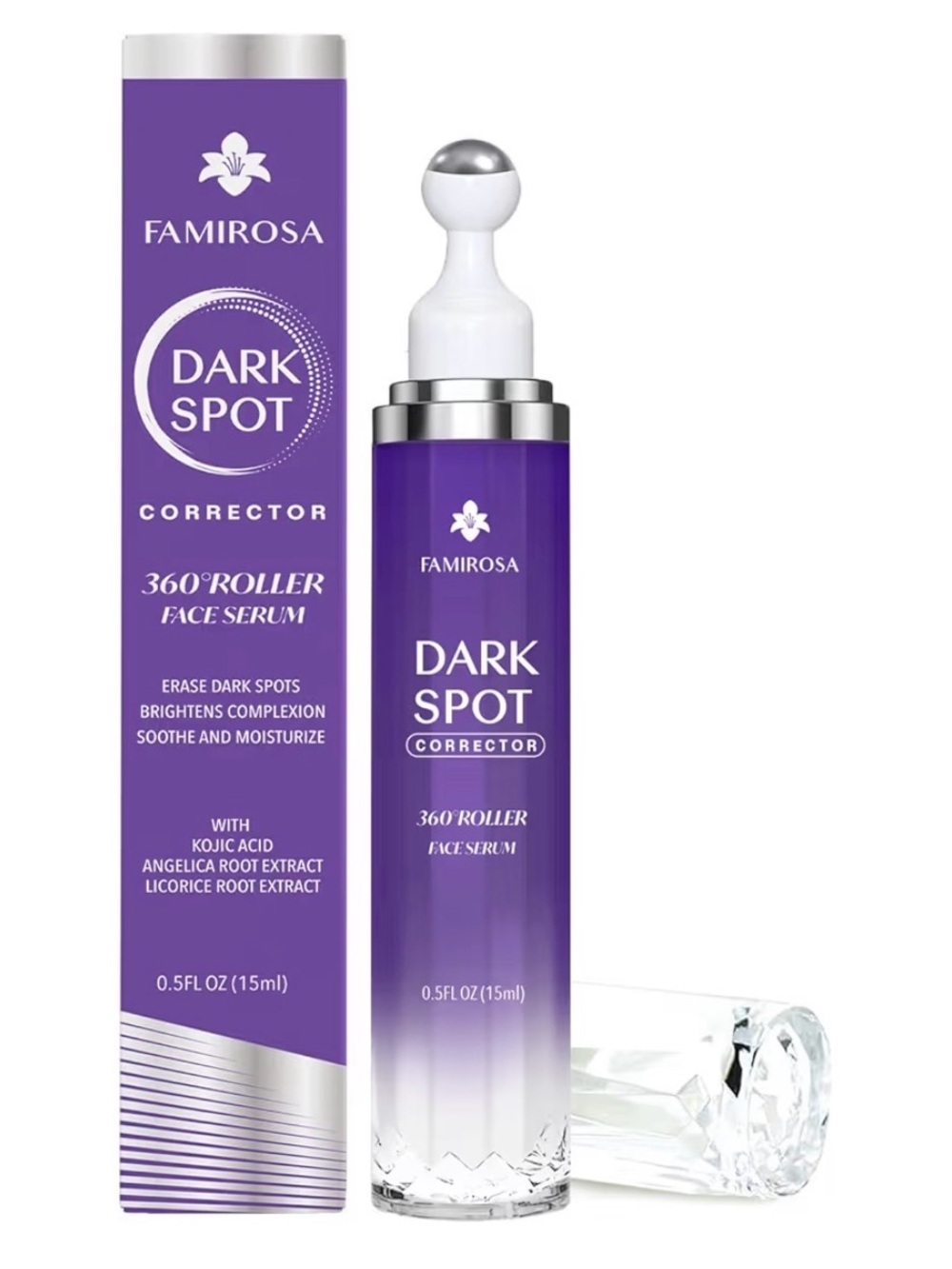 NIB Famirose Dark Spot Corrector 360° Roller Face Serum – 0.5 fl oz / 15ml